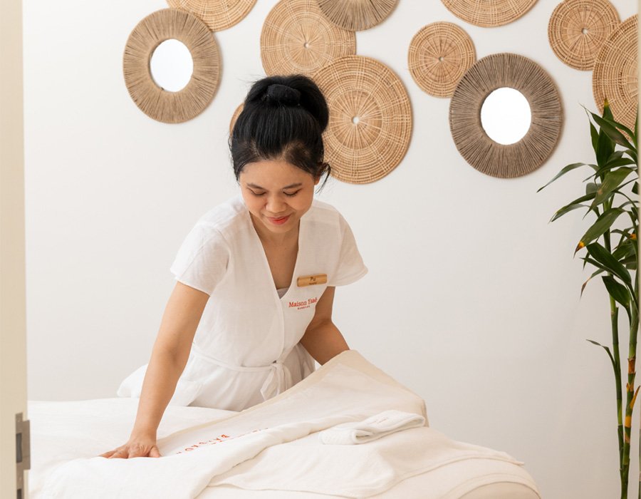 Private massage cabin at Maison Ysaé, Bangkok